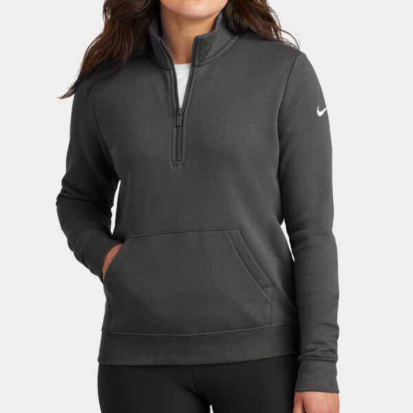 SHHS wLadies Club Fleece Sleeve Swoosh 1/2 Zip Thumbnail